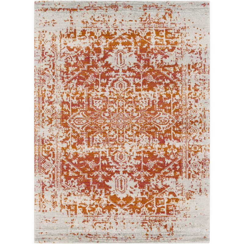Mistana™ Hillsby Burnt Orange/Beige Area Rug & Reviews